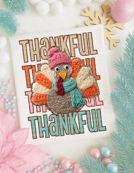 Thankful PNG Turkey Digital Design Thanksgiving Sublimation Design