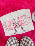 Loved PNG Valentines Digital Download Coquette Sublimation