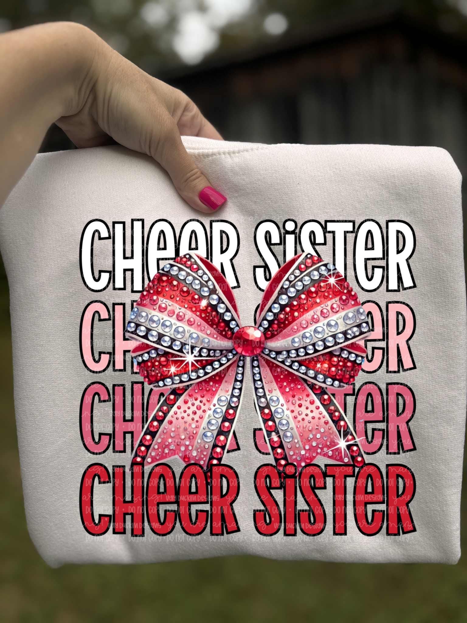 Cheer Sister Valentines PNG Cheer Digital Download Cheerleader Sublimation