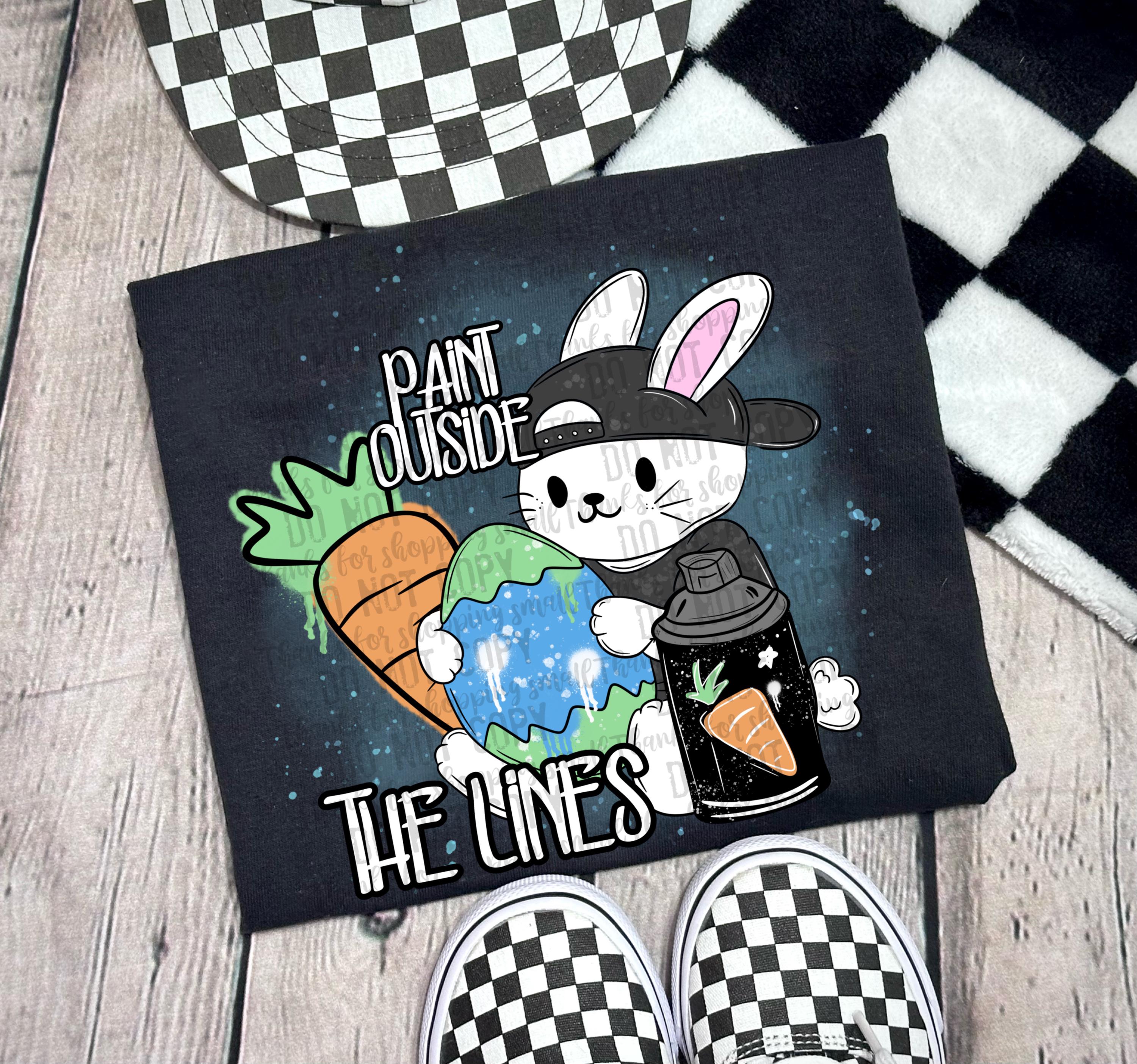 Paint Outside the Lines PNG Easter digital download Easter Bunny design