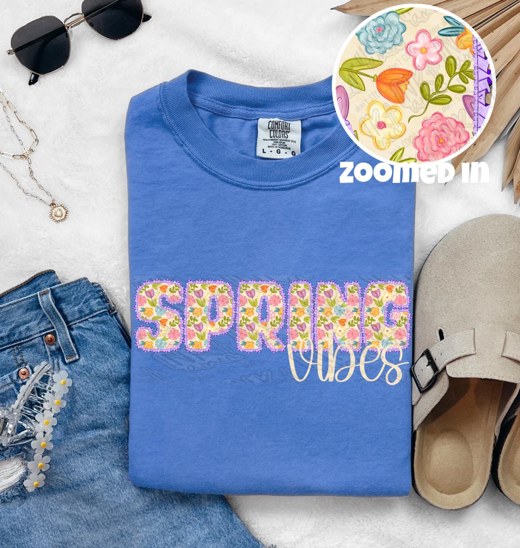 Spring Vibes PNG Floral Digital Download Boho Sublimation