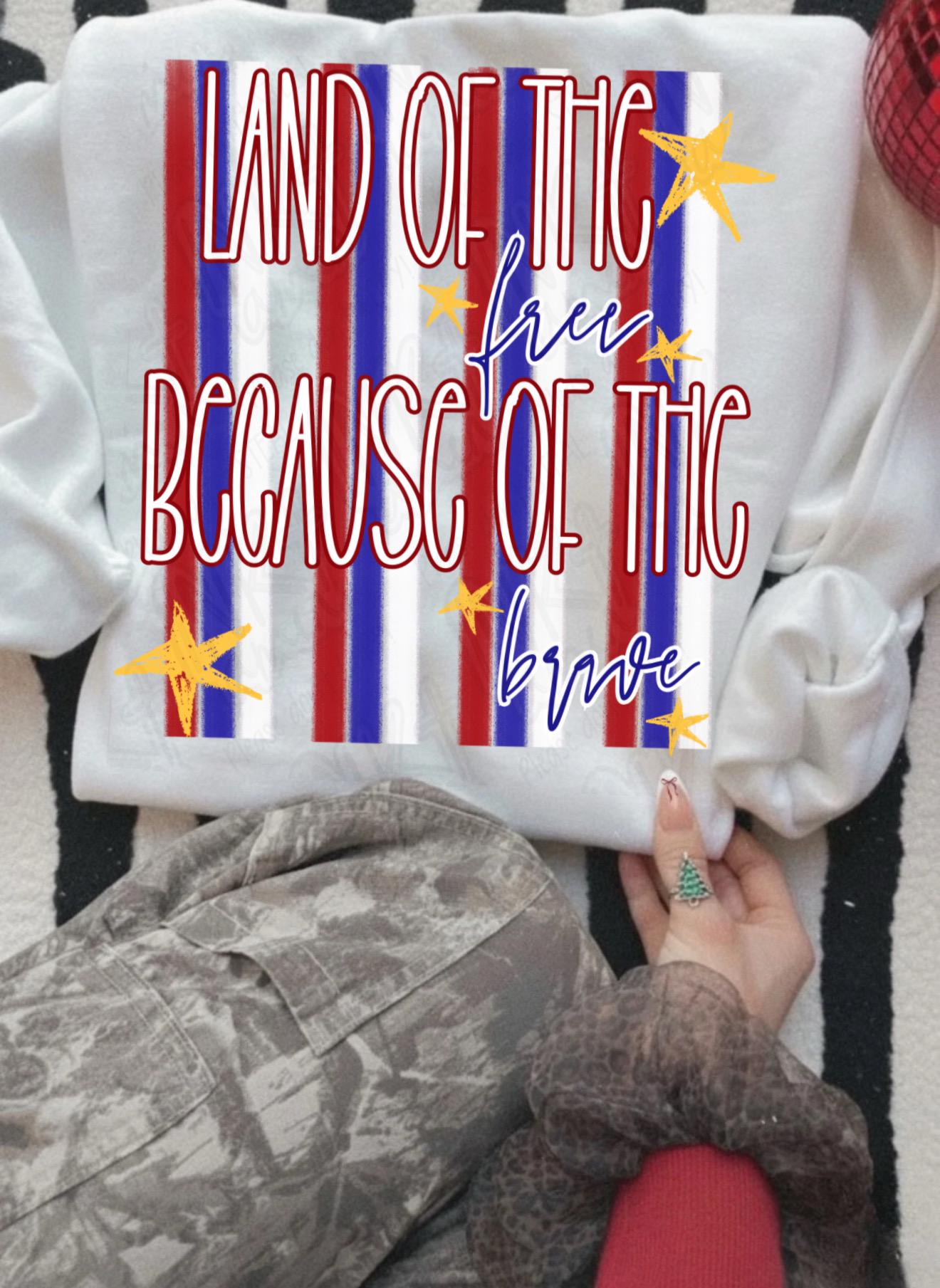 Land of the Free PNG Fourth of July Digital Download Military Design Memorial