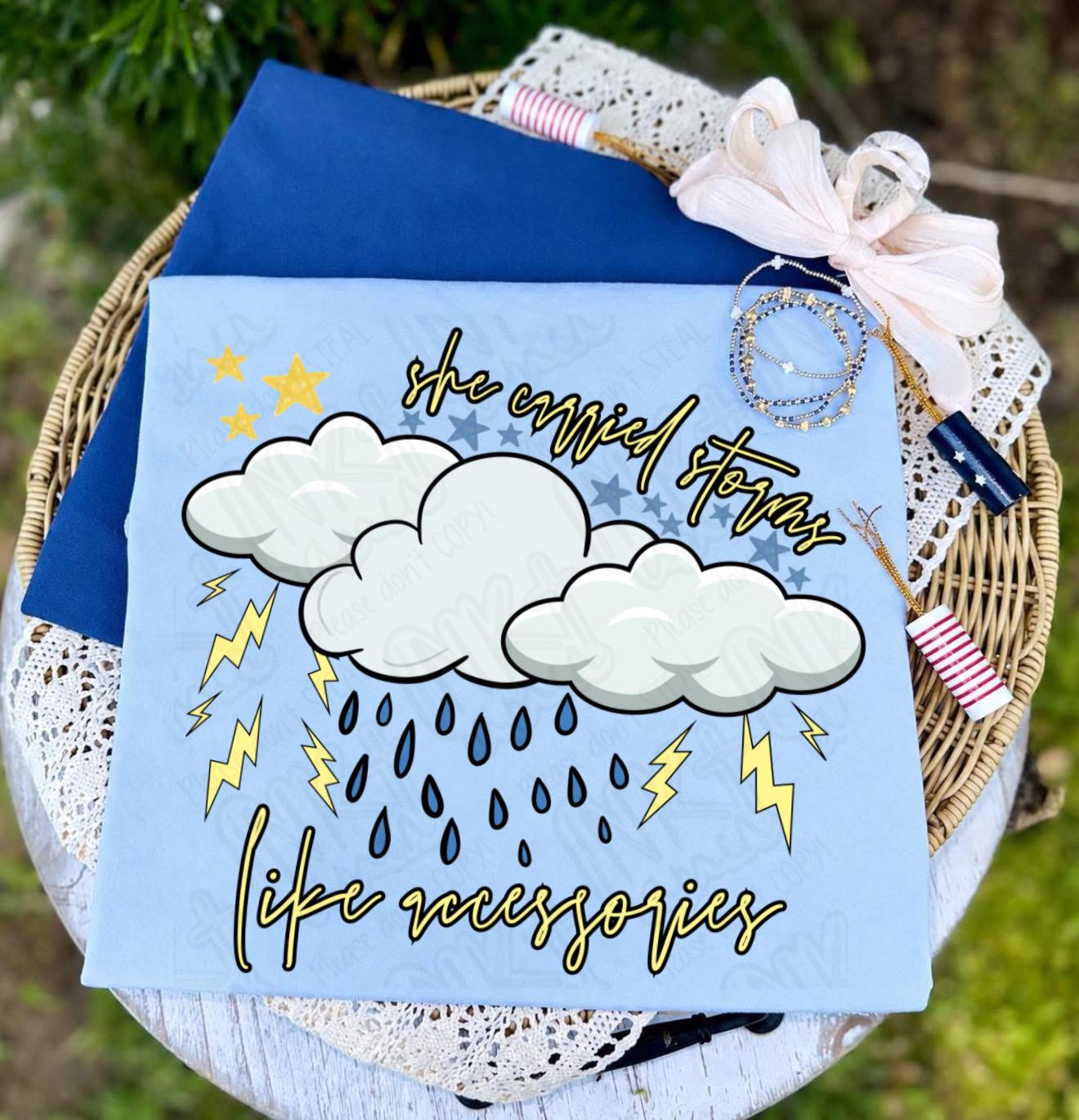 She Carried Storms Like Accessories PNG Mental Health Digital Download Self Love Sublimation