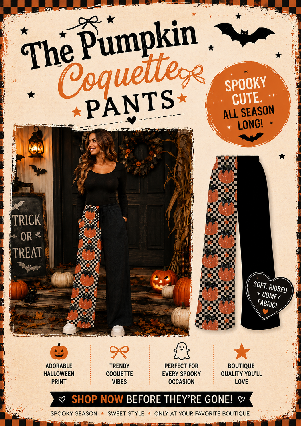 PREORDER: Exclusive Halloween Custom Split Leg Pants 8.24.26 osym