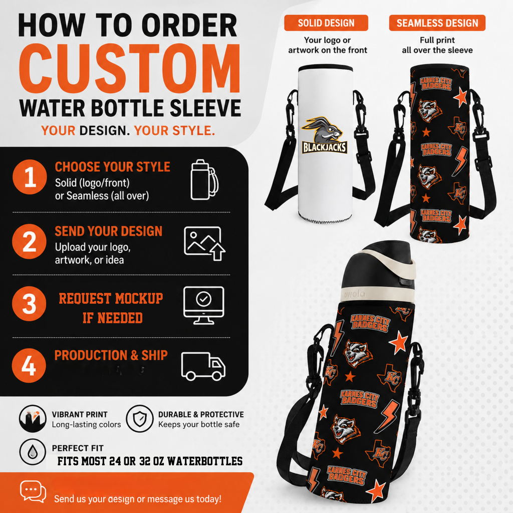 PREORDER: Custom Water Bottle Sleeves (Seamless) 7.6.26 osym