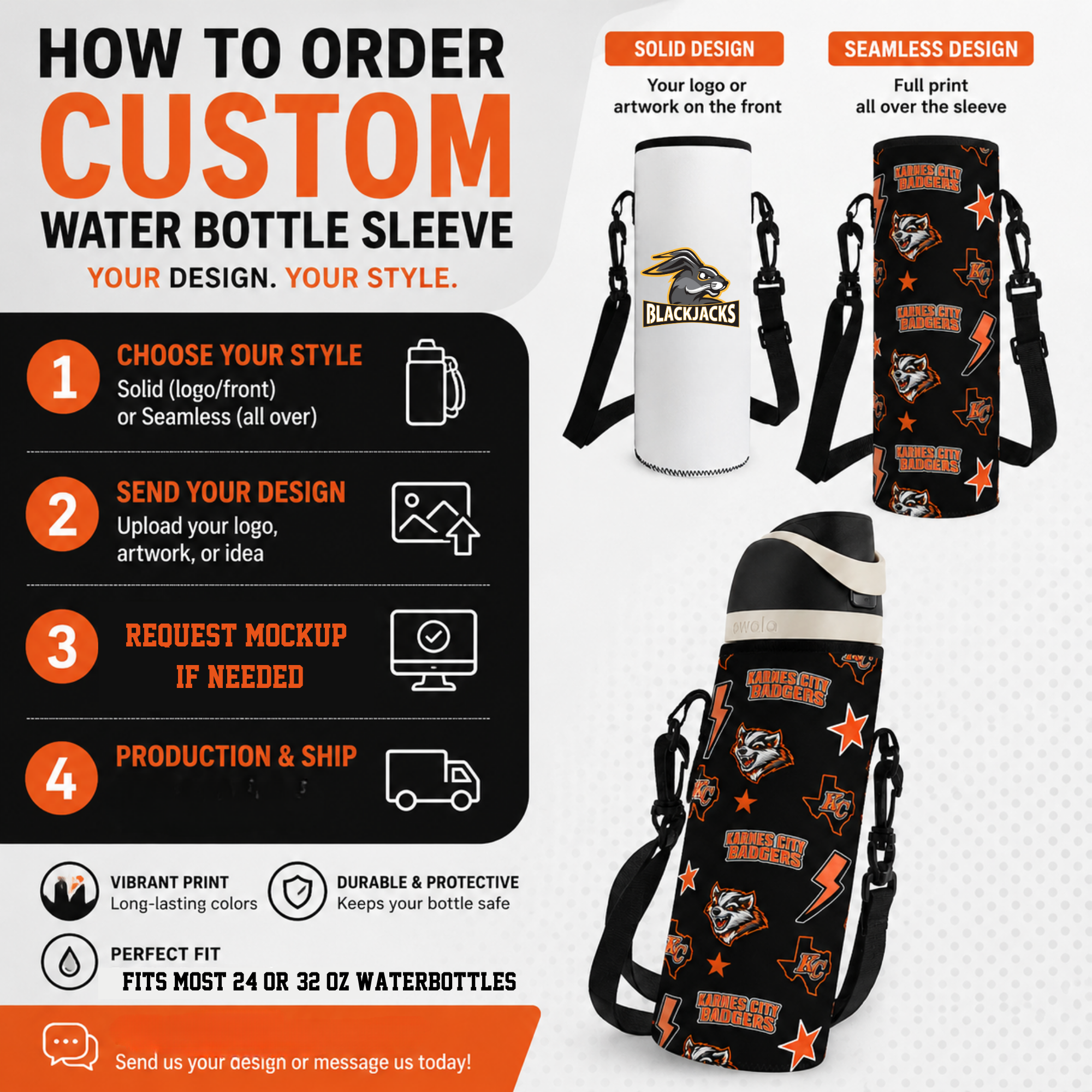 PREORDER: Custom Water Bottle Sleeves (Seamless) 7.6.26 osym