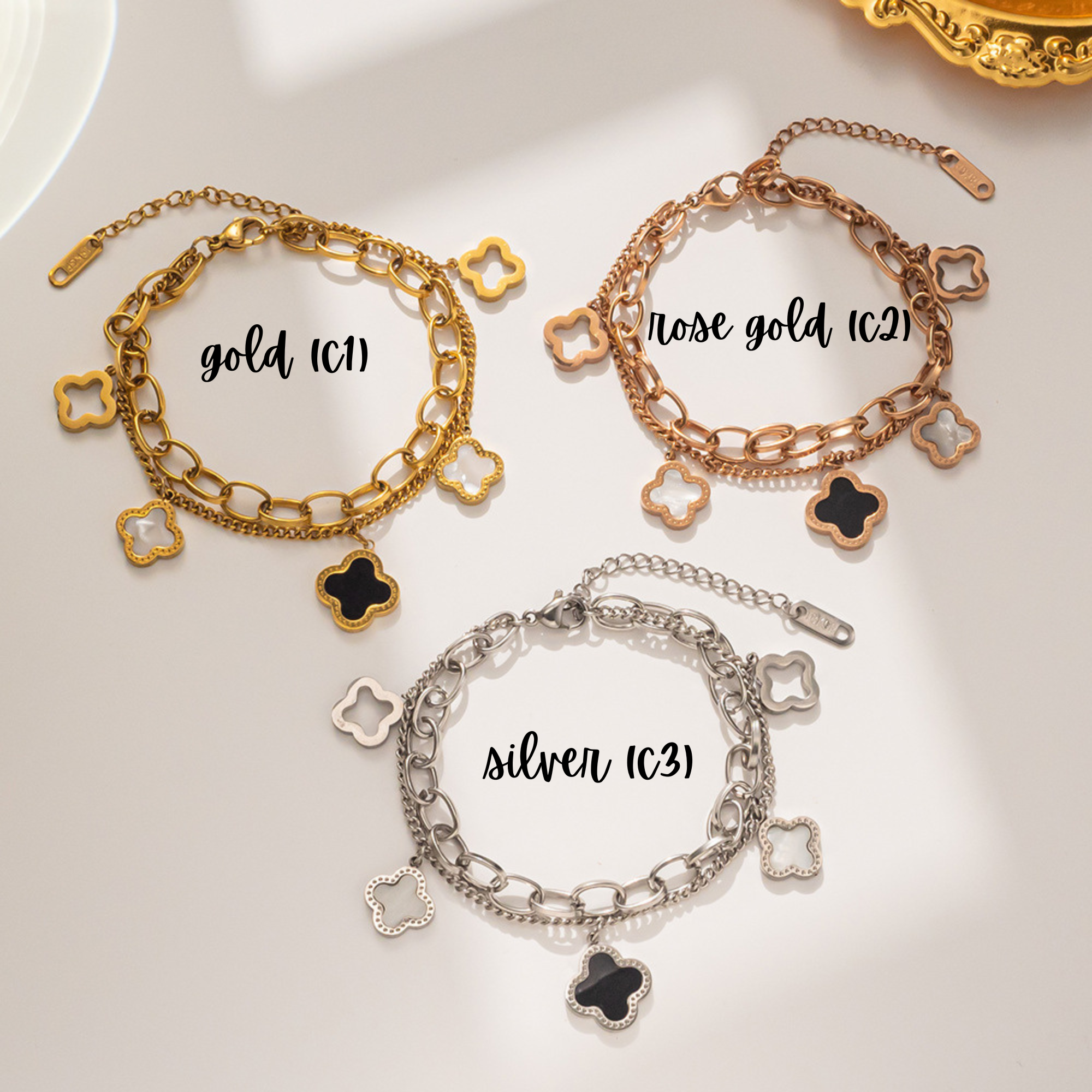 PREORDER: Clover Double Chain Bracelet 8.3.26